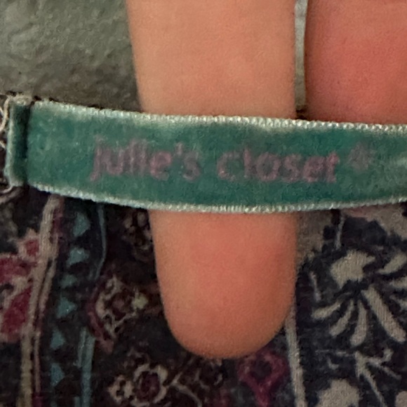 Julie’s Closet Short Sleeve Sweater Knit and Chiffon High Low Hem Split Back VTG - Picture 3 of 7